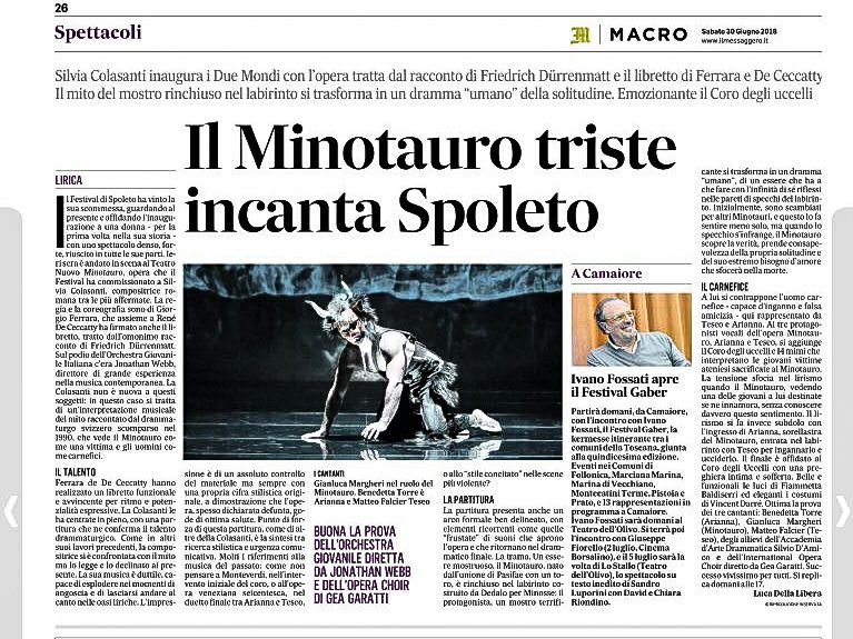 Il Minotauro – 61° Festival Dei Due Mondi Di Spoleto – Rai Tg2